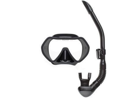 Premium Mask & Snorkel Set - Frameless Black For Sale