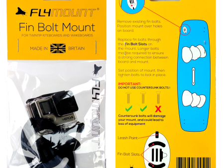 Kitesurfing Kiteboard and Wakeboard GoPro Mount without bolts and leash by Flymount Supply