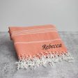 Turkish Cotton Beach Towels with Embroidered Name Cheap