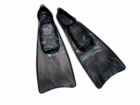 Kicks Rubber Swim Fins - Black   Caribbean Blue Swirl Sale