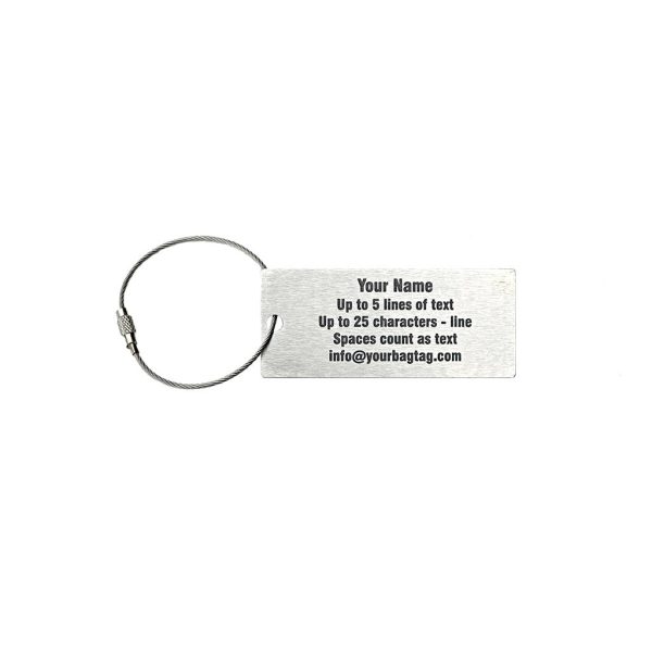 Stainless Steel Luggage Tag - Personalized - 3.00  X 1.25  Online now