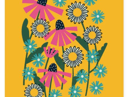 Hideaway House Studio Coneflower, Daisy, Aster, Yellow Print Discount