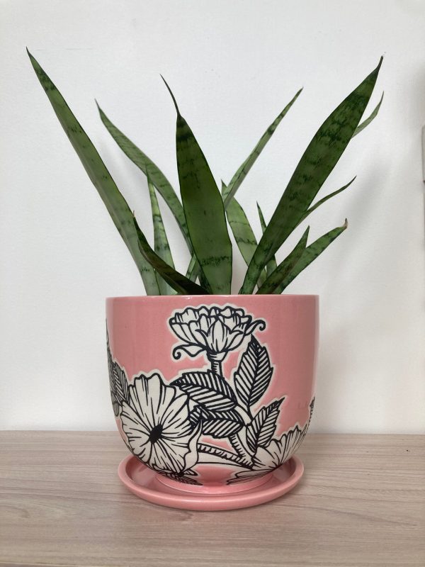 Rider Ceramics 6.5  Floral Planter Cheap