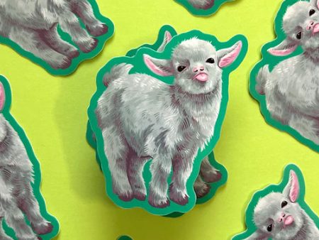 Sophie Margot Art White Baby Goat Sticker Online