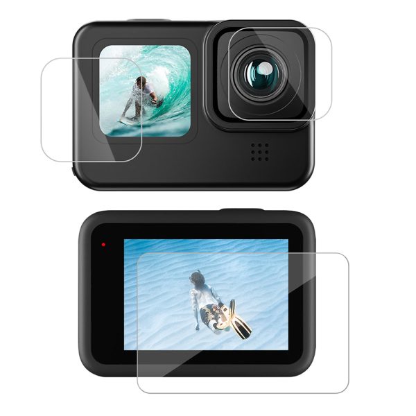 TELESIN Tempered Glass Screen & Lens Protective Film Cover for GoPro 12 11 10 9 For Cheap