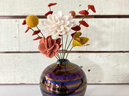 Fall Perfect Pairing: Small Black Vase with Small Bouquet For Cheap