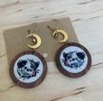 Thistle Finch Embroidered Opossum Earrings on Sale