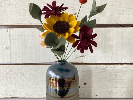 Fall Perfect Pairing: Small Teal Vase with Medium Bouquet Online now