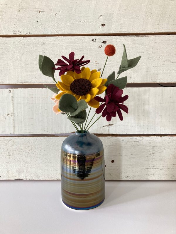 Fall Perfect Pairing: Small Teal Vase with Medium Bouquet Online now