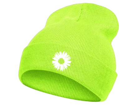 Flower Beanie - Lime Green Online