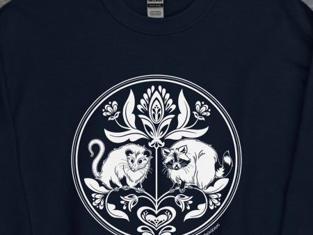 Thistle Finch Designs Raccoon & Opossum Hex Crewneck Discount