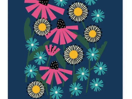 Hideaway House Studio Coneflower, Daisy, Aster, Blue Print Online Sale