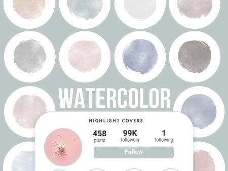 WATERCOLOR IG HIGHLIGHT COVERS Sale