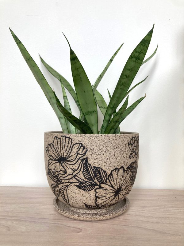 Rider Ceramics 6.5  Floral Planter Cheap