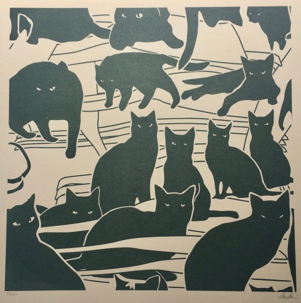 The 50 50 Company 13 Black Cats Print Sale