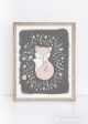 Blush and May Sleeping Fox & Florals Animal Art Print Cheap