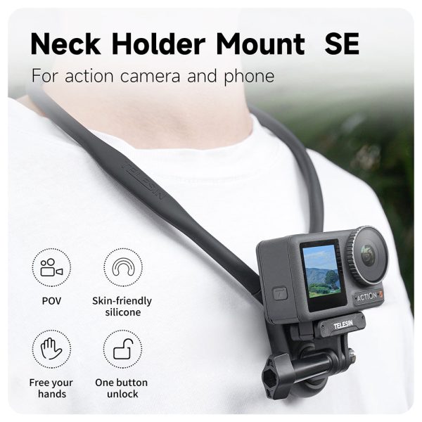 TELESIN Neck Holder Mount SE (No Magnetic) for Action Cameras  Phones For Sale