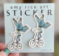 Amy Rice Butterfly on a Tall Bike Sticker Online Sale