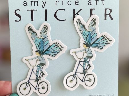 Amy Rice Butterfly on a Tall Bike Sticker Online Sale