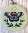 Thistle Finch Moth Embroidery Hoop Online