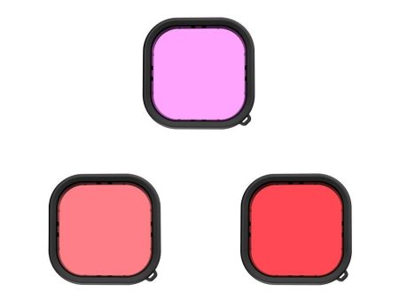 TELESIN Pink Red Purple Waterproof Case Filter for GoPro 12 11 10 9 For Sale