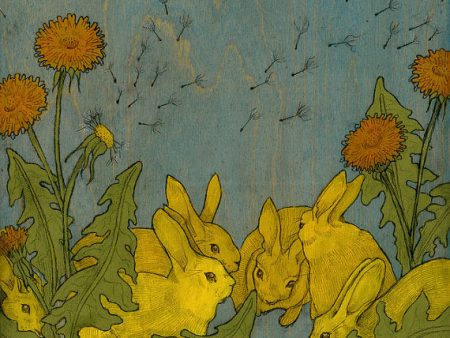 Sarah Draws Things Dandelion and Rabbits 12x12 Print Hot on Sale