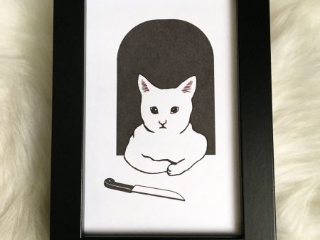 The 50 50 Company Framed Stabby Cat Print Cheap