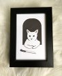 The 50 50 Company Framed Stabby Cat Print Cheap