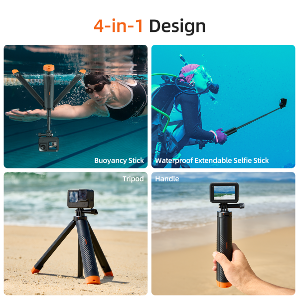 TELESIN Floating Tripod Selfie Stick For Discount