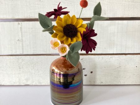 Fall Perfect Pairing: Small Deep Sienna Vase with Medium Bouquet Fashion