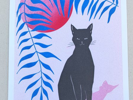 Stitch Prism Black Cat Risograph Print Discount