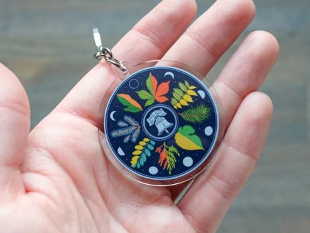 Thistle Finch Philadelphia Hex Sign Keychain Cheap