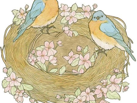 Sarah Draws Things Bluebird Nest 8x8 Print Online now