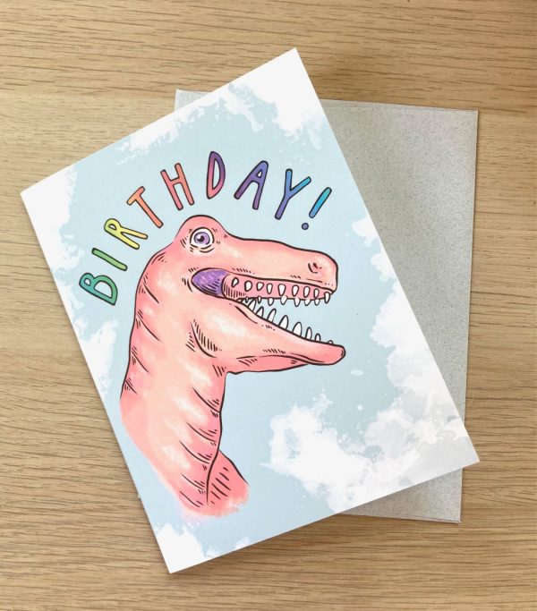 Us & We Art Bday Dino Card For Sale