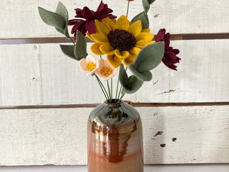 Fall Perfect Pairing: Small TDeep Sienna Vase with Medium Bouquet Online