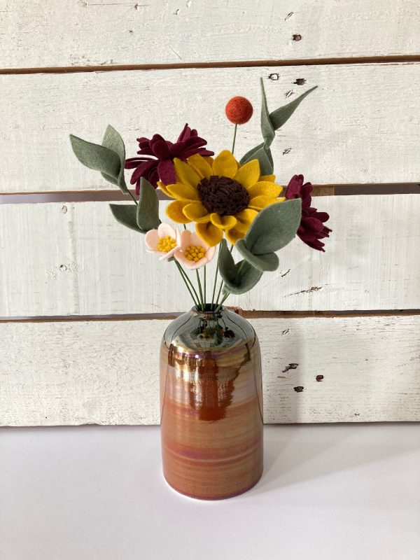 Fall Perfect Pairing: Small TDeep Sienna Vase with Medium Bouquet Online