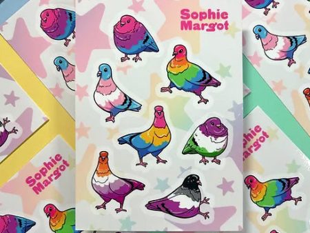 Sophie Margot Art Pride Pigeon Sticker Sheet Online Sale