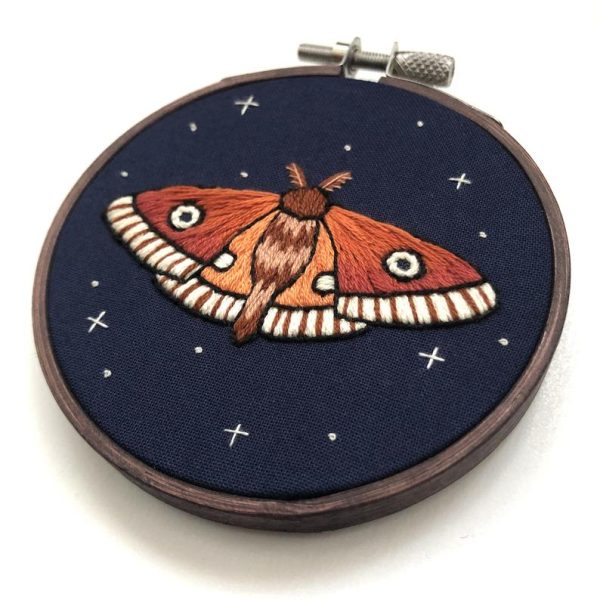 Hoop and Wheel Midnight Moth Embroidery For Cheap