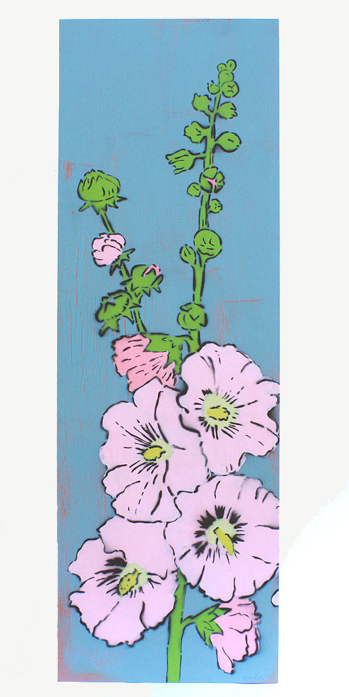 Amy Rice Hollyhocks Original Paiting Online Hot Sale